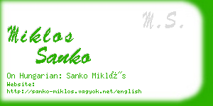 miklos sanko business card